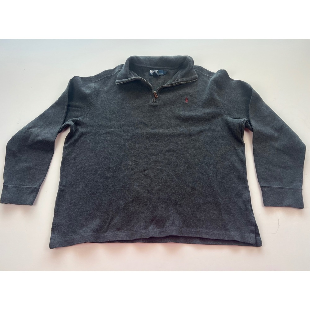 Polo‎ Ralph Lauren Quarter Zip Pullover Sweater Mens Large Long Sleeve Gray